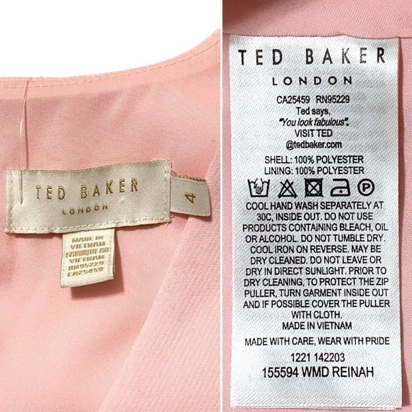Ted Baker Reinah Sleeveless Tiered Pink Mini Dress Size 4(L) - Picture 13 of 16